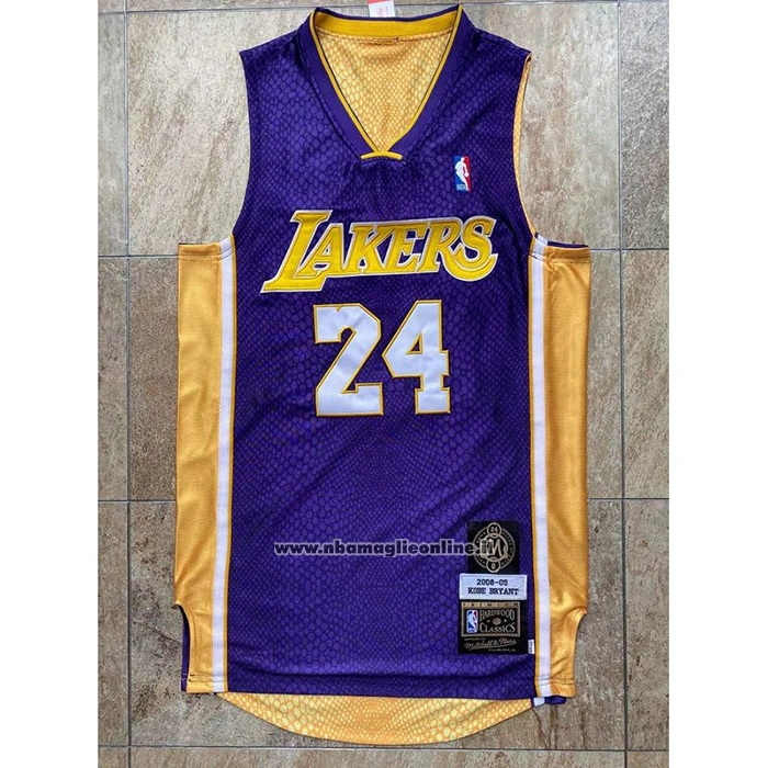Maglia Los Angeles Lakers Kobe Bryant #8 Away Mitchell & Ness Viola